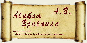 Aleksa Bjelović vizit kartica